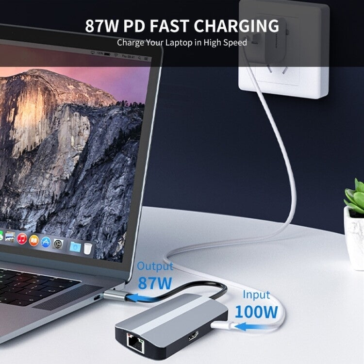 BYL-2209 6-in-1 USB-C / Type-C zu USB Multifunktionale Dockingstation HUB Adapter, BYL-2209