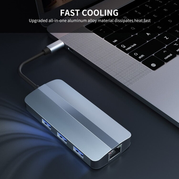 BYL-2209 6-in-1 USB-C / Type-C zu USB Multifunktionale Dockingstation HUB Adapter, BYL-2209