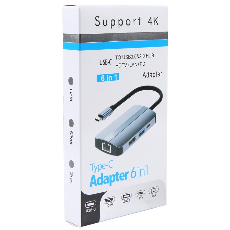 BYL-2203 6-in-1 USB-C / Type-C zu USB Multifunktionale Dockingstation HUB Adapter, BYL-2203