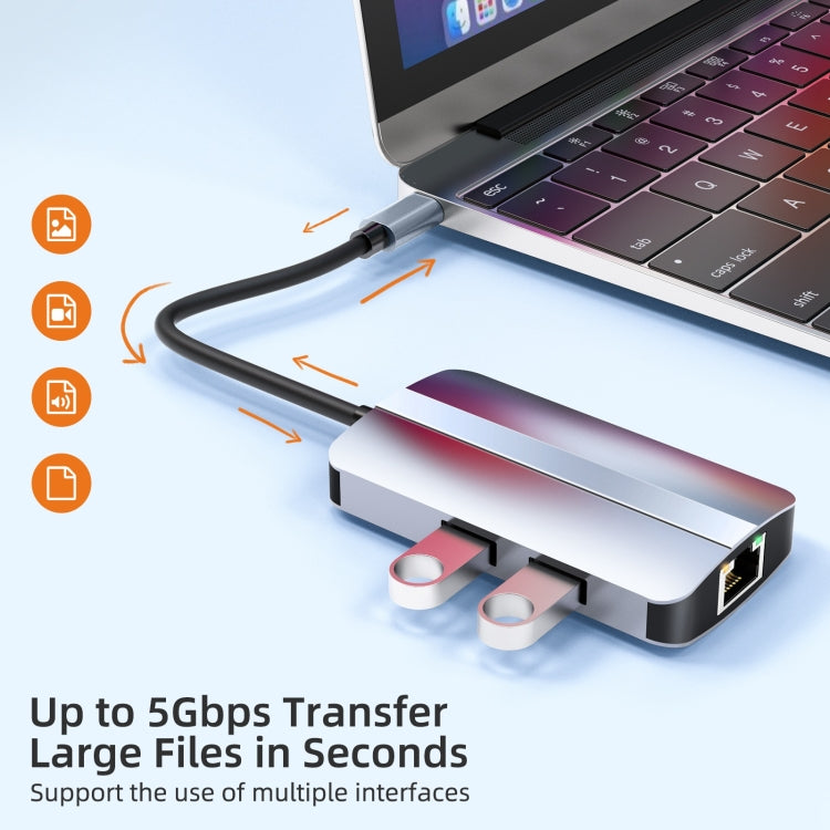 BYL-2203 6-in-1 USB-C / Type-C zu USB Multifunktionale Dockingstation HUB Adapter, BYL-2203