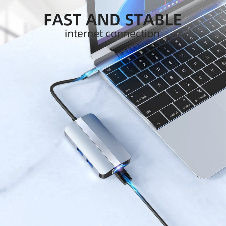 BYL-2203 6-in-1 USB-C / Type-C zu USB Multifunktionale Dockingstation HUB Adapter, BYL-2203