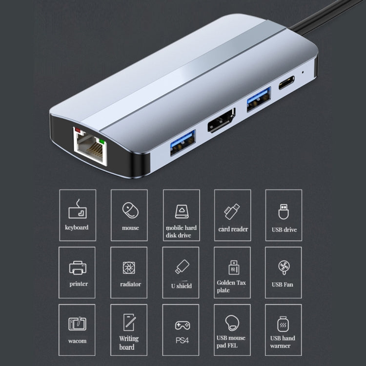 BYL-2206 9-in-1 USB-C / Type-C zu USB Multifunktionale Dockingstation HUB Adapter, BYL-2206