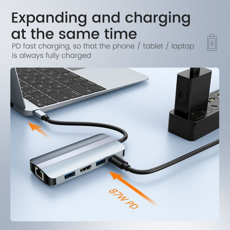BYL-2206 9-in-1 USB-C / Type-C zu USB Multifunktionale Dockingstation HUB Adapter, BYL-2206