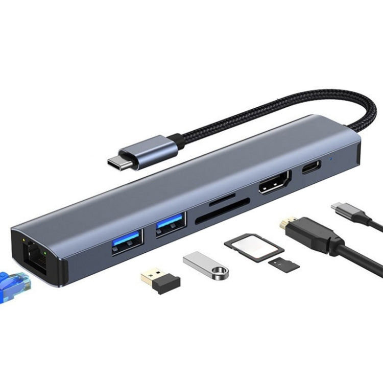 BYL-2303 7-in-1 USB-C / Type-C zu USB Multifunktionale Dockingstation HUB Adapter, BYL-2303