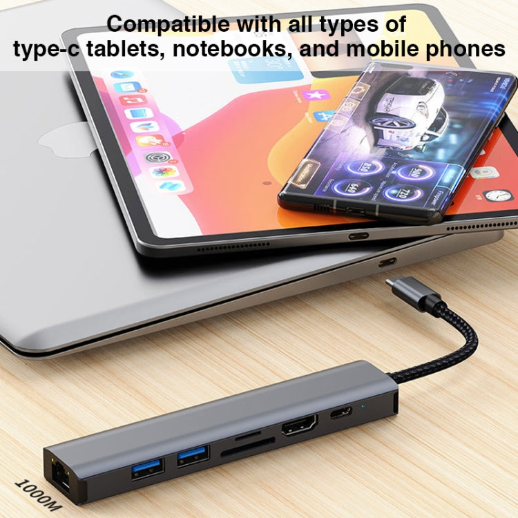 BYL-2303 7-in-1 USB-C / Type-C zu USB Multifunktionale Dockingstation HUB Adapter, BYL-2303