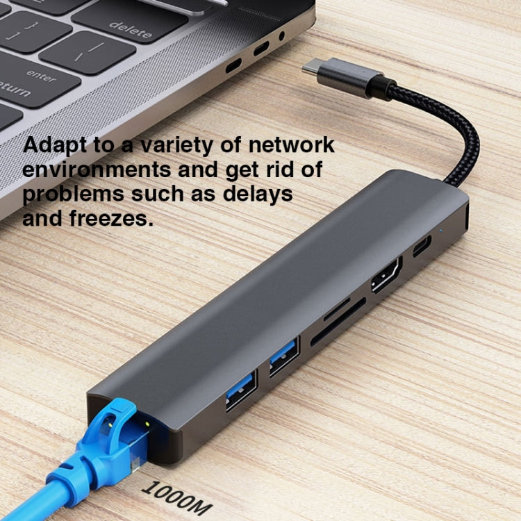 BYL-2303 7-in-1 USB-C / Type-C zu USB Multifunktionale Dockingstation HUB Adapter, BYL-2303