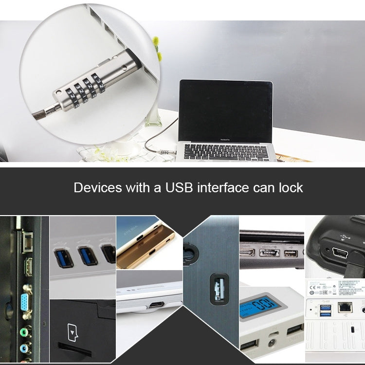 Universelles USB-Sicherheitskabelschloss für Laptop, USB-Schnittstelle