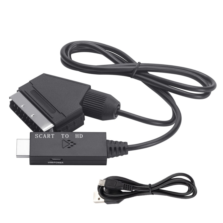 Scart-zu-HDMI-kompatibler Konverter Video-Audio-Adapterkabel, Scart zu HDMI