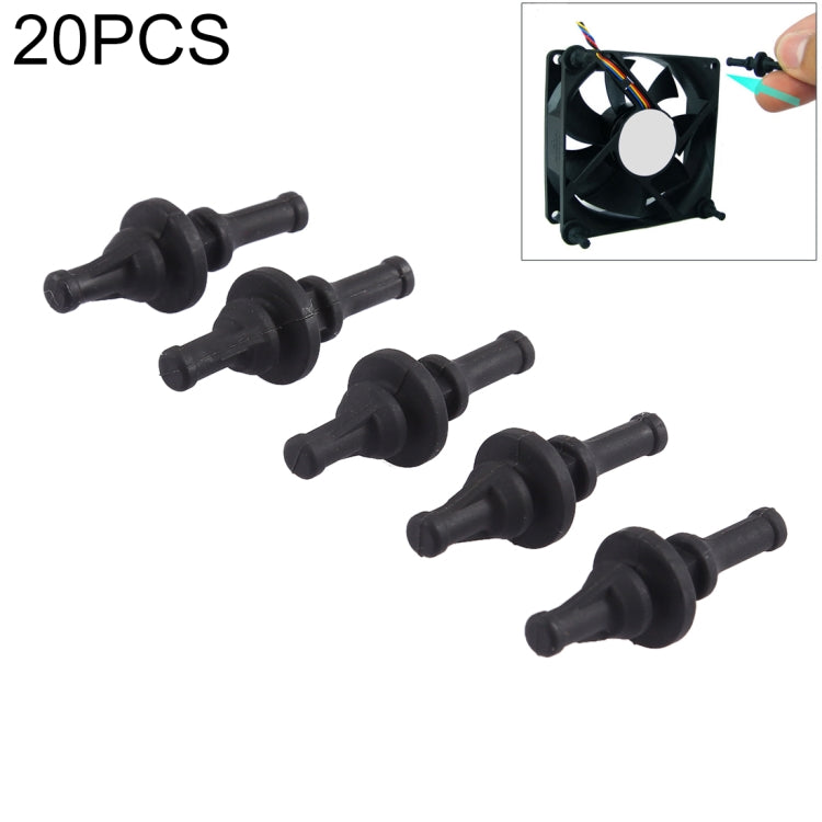 20 Stück 29,9mm Anti-Vibrations weiche Dämpfungs-Nagel-Gummi-Silikon-Computerlüfter-Schraube, 20 Stück 29,9mm
