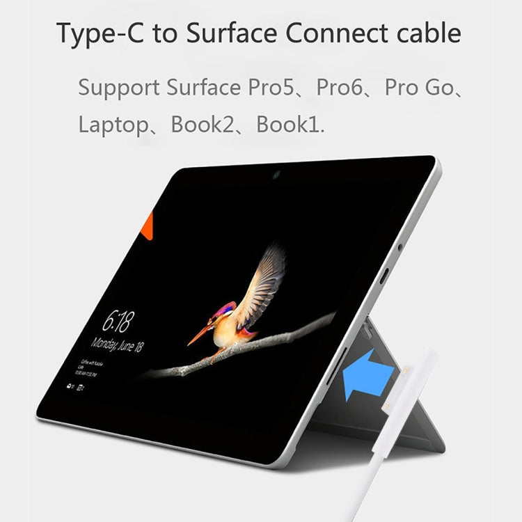 Surface Pro 7 / 6 / 5 zu USB-C / Typ-C Stecker Stromadapter-Ladekabel für Microsoft Surface Pro 7 / 6 / 5 / 4 / 3 / Microsoft Surface Go, Typ-C zu Microsoft Surface