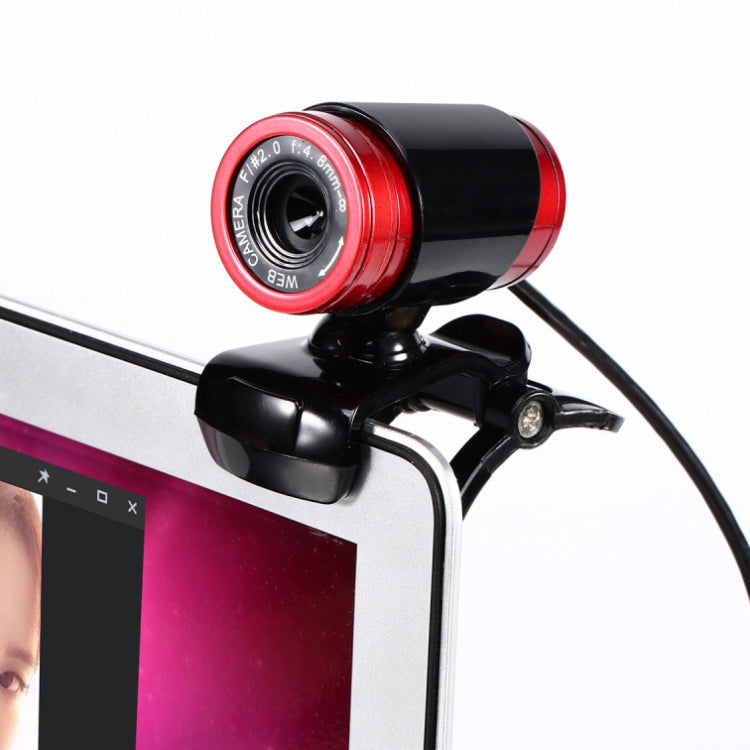 HXSJ A860 30fps 480P HD Webcam für Desktop / Laptop, mit 10m schallabsorbierendem Mikrofon, Länge: 1,4 m, A860 Grau, A860 Blau, A860 Rot, A860 Rot + Schwarz, A860 Schwarz