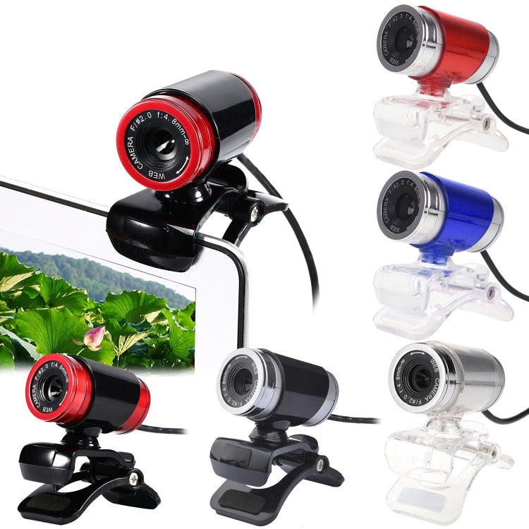 HXSJ A860 30fps 480P HD Webcam für Desktop / Laptop, mit 10m schallabsorbierendem Mikrofon, Länge: 1,4 m, A860 Grau, A860 Blau, A860 Rot, A860 Rot + Schwarz, A860 Schwarz
