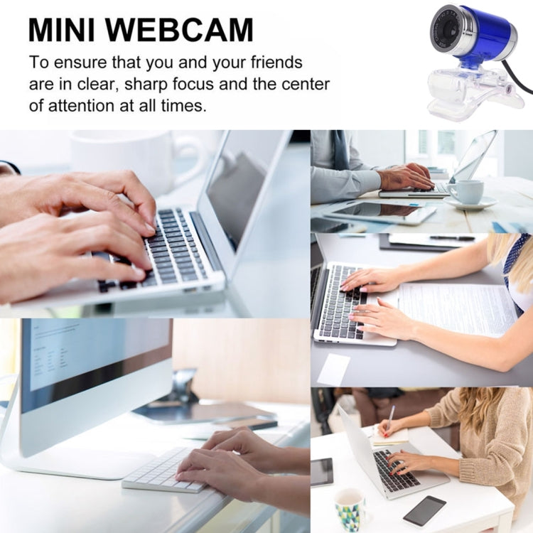 HXSJ A860 30fps 480P HD Webcam für Desktop / Laptop, mit 10m schallabsorbierendem Mikrofon, Länge: 1,4 m, A860 Grau, A860 Blau, A860 Rot, A860 Rot + Schwarz, A860 Schwarz