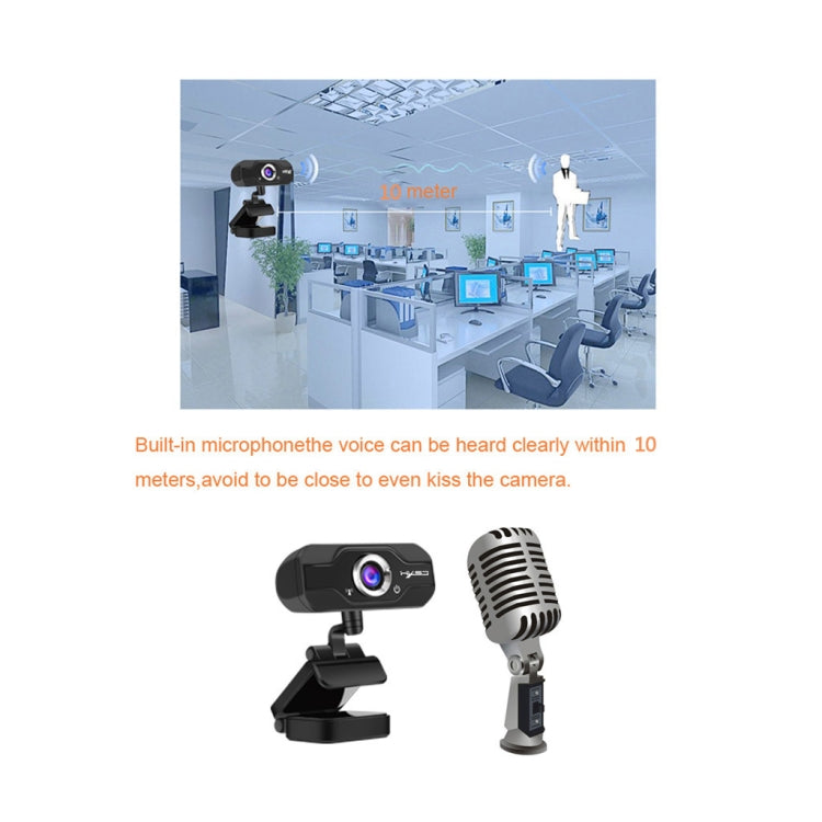 HXSJ S50 30fps 100 Megapixel 720P HD Webcam für Desktop / Laptop / Smart TV, mit 10m schallabsorbierendem Mikrofon, Kabellänge: 1,4m, S50
