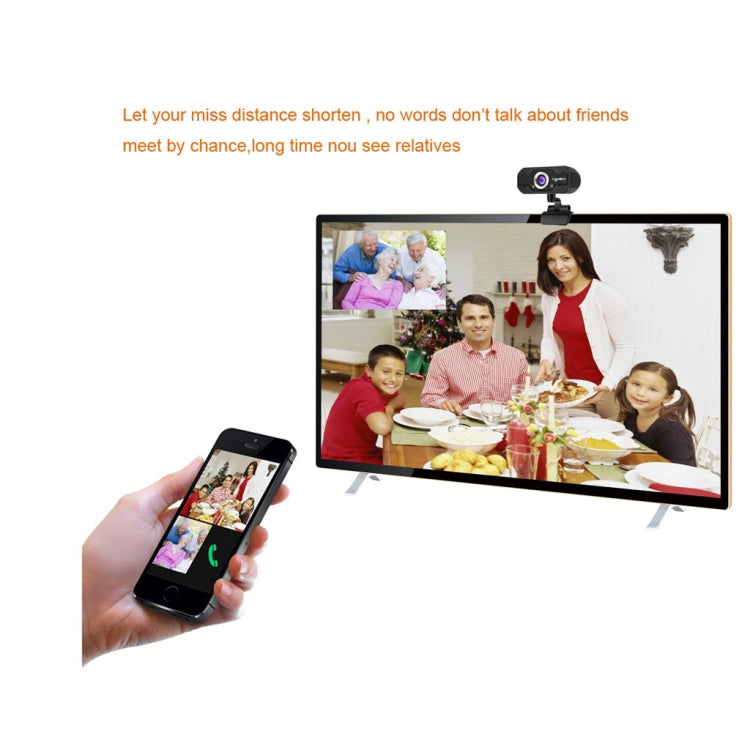 HXSJ S50 30fps 100 Megapixel 720P HD Webcam für Desktop / Laptop / Smart TV, mit 10m schallabsorbierendem Mikrofon, Kabellänge: 1,4m, S50