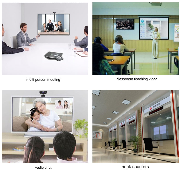 HXSJ S50 30fps 100 Megapixel 720P HD Webcam für Desktop / Laptop / Smart TV, mit 10m schallabsorbierendem Mikrofon, Kabellänge: 1,4m, S50