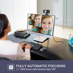 HXSJ S90 30fps 1 Megapixel 720P HD Webcam für Desktop / Laptop / Android TV, mit 8m schallabsorbierendem Mikrofon, Kabellänge: 1,5m, S90