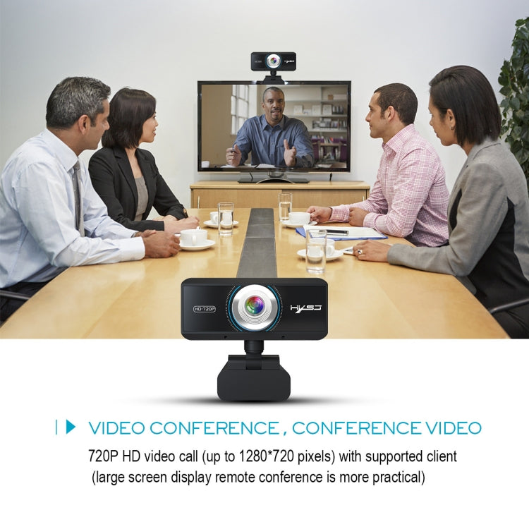 HXSJ S90 30fps 1 Megapixel 720P HD Webcam für Desktop / Laptop / Android TV, mit 8m schallabsorbierendem Mikrofon, Kabellänge: 1,5m, S90