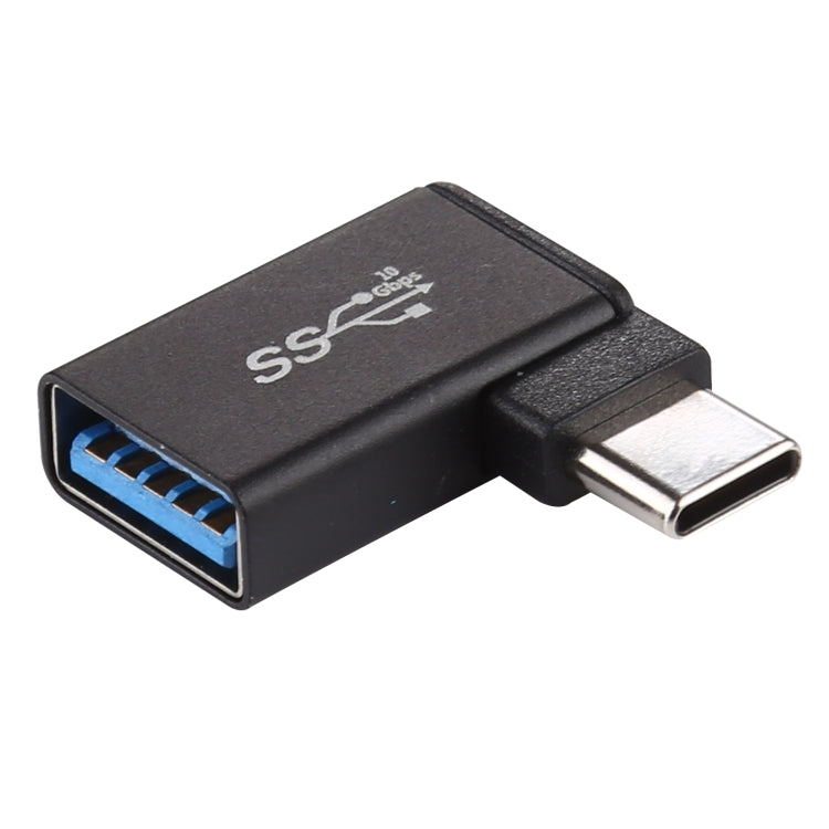 Typ-C / USB-C Stecker zu USB 3.2 Buchse 90-Grad-Winkel Aluminiumlegierungsadapter, Typ-C Stecker zu USB 3.2 Buchse