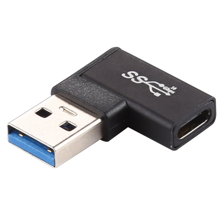 Typ-C / USB-C Buchse zu USB 3.0 Stecker 90-Grad-Winkel Aluminiumlegierungsadapter, Typ-C Buchse zu USB 3.0 Stecker