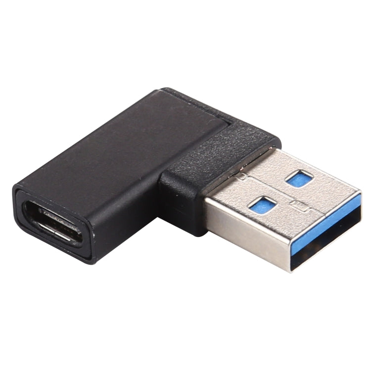 Typ-C / USB-C Buchse zu USB 3.0 Stecker 90-Grad-Winkel Aluminiumlegierungsadapter, Typ-C Buchse zu USB 3.0 Stecker