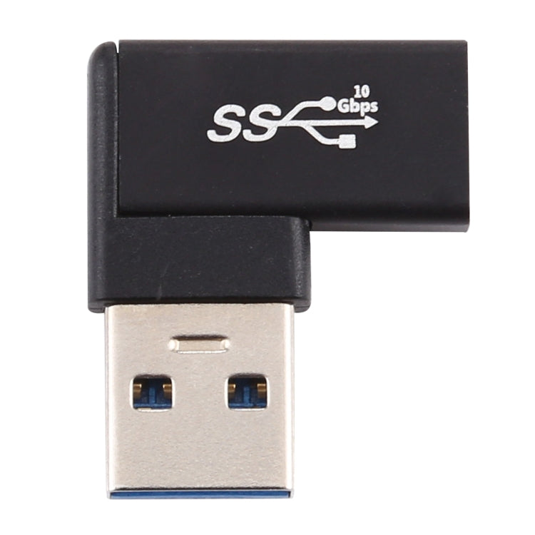 Typ-C / USB-C Buchse zu USB 3.0 Stecker 90-Grad-Winkel Aluminiumlegierungsadapter, Typ-C Buchse zu USB 3.0 Stecker