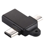 USB 3.0 Buchse zu Typ-C / USB-C Stecker + Micro-Stecker Aluminiumlegierungsadapter, USB 3.0 Buchse zu Typ-C Stecker + Micro-Stecker