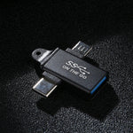 USB 3.0 Buchse zu Typ-C / USB-C Stecker + Micro-Stecker Aluminiumlegierungsadapter, USB 3.0 Buchse zu Typ-C Stecker + Micro-Stecker