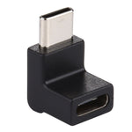 Typ-C / USB-C Stecker zu Typ-C / USB-C Buchse 90-Grad-Winkel Aluminiumlegierungsadapter, Typ-C Stecker zu Typ-C Buchse