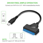 USB-C / Typ-C 3.1 Stecker zu SATA (15 Pin + 7 Pin) HDD Datenkonverterkabel, Länge: 20cm, Typ-C zu SATA
