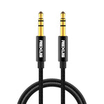 REXLIS 3629 3,5mm Stecker zu Stecker Auto-Stereo Goldbeschichtetes AUX Audiokabel für 3,5mm AUX Standard Digitale Geräte, Länge: 1,8m