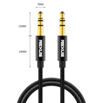 REXLIS 3629 3,5mm Stecker zu Stecker Auto-Stereo Goldbeschichtetes AUX Audiokabel für 3,5mm AUX Standard Digitale Geräte, Länge: 1,8m