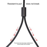 REXLIS 3635 3,5mm Stecker zu Doppel-RCA Goldbeschichteter Stecker Schwarzes Baumwollgeflecht Audiokabel für RCA-Eingangsinterface Aktiver Lautsprecher, Länge: 1,8m