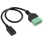 Mini 5-Pin Buchse zu 5-Pin Steckbare Klemmen Lötfreier USB-Stecker Lötfreier Verbindungsadapterkabel, Länge: 30cm, Mini 5-Pin Buchse