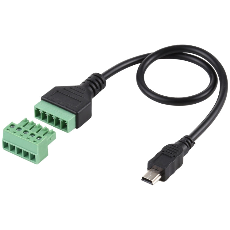 Mini 5-Pin Stecker zu 5-Pin Steckbare Klemmen Lötfreier USB-Stecker Lötfreier Verbindungsadapterkabel, Länge: 30cm, Mini 5-Pin Stecker