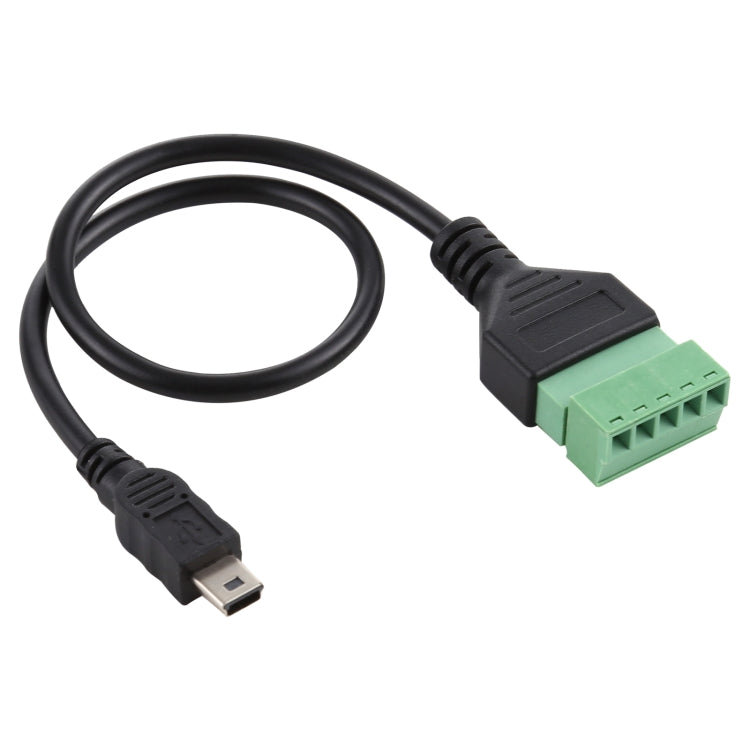 Mini 5-Pin Stecker zu 5-Pin Steckbare Klemmen Lötfreier USB-Stecker Lötfreier Verbindungsadapterkabel, Länge: 30cm, Mini 5-Pin Stecker