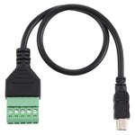 Mini 5-Pin Stecker zu 5-Pin Steckbare Klemmen Lötfreier USB-Stecker Lötfreier Verbindungsadapterkabel, Länge: 30cm, Mini 5-Pin Stecker