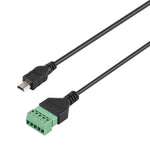 Mini 5-Pin Stecker zu 5-Pin Steckbare Klemmen Lötfreier USB-Stecker Lötfreier Verbindungsadapterkabel, Länge: 30cm, Mini 5-Pin Stecker