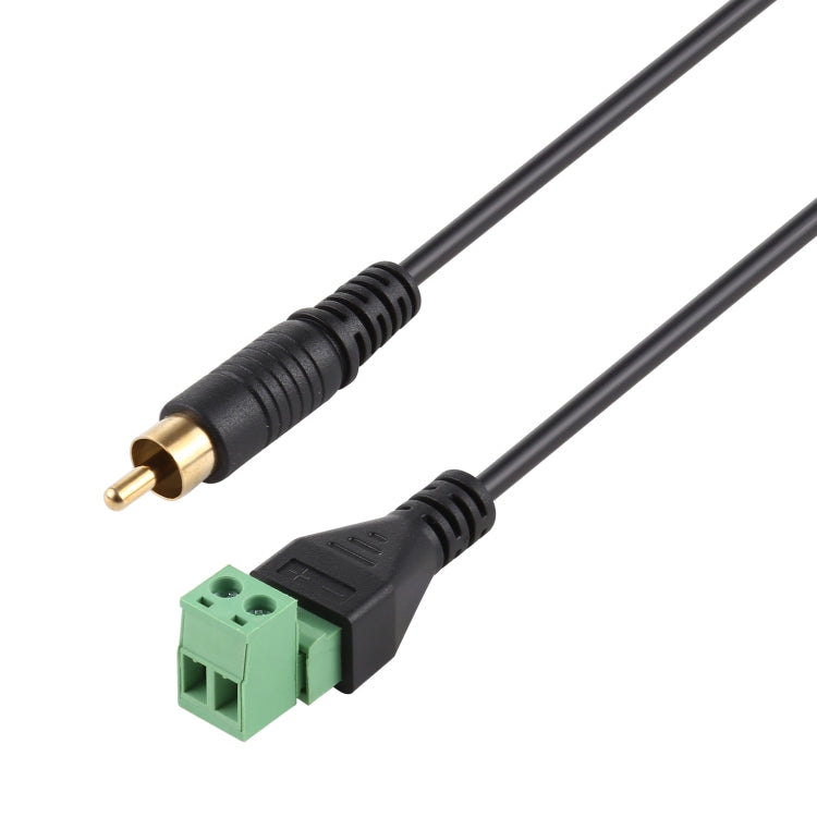 RCA Stecker vergoldet zu 2-poligen steckbaren Klemmen, lötfreier USB-Stecker, lötfreier Verbindungsadapterkabel, Länge: 30 cm, RCA Stecker