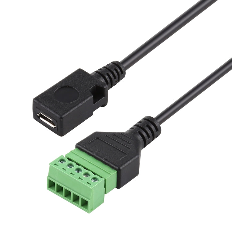 Micro-USB Buchse zu 5-poligen steckbaren Klemmen, lötfreier USB-Stecker, lötfreier Verbindungsadapterkabel, Länge: 30 cm, Micro-USB Buchse