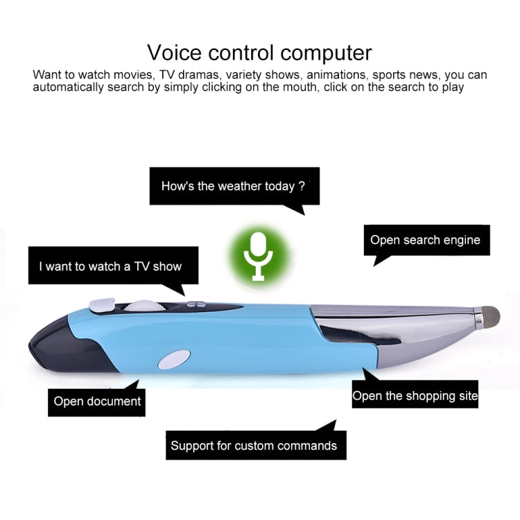 PR-06S Intelligente, kabellose optische Maus mit 4 Tasten und Stiftfunktion, unterstützt Sprachsteuerung/Übersetzung (grau, blau, rot).