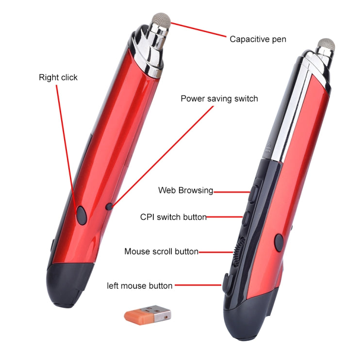 PR-08 Intelligente kabellose optische 6-Tasten-Maus mit Stylus & Laserfunktion, Laserfunktion Rot, Laserfunktion Weiß, Laserfunktion Schwarz, Laserfunktion Grau, Laserfunktion Blau
