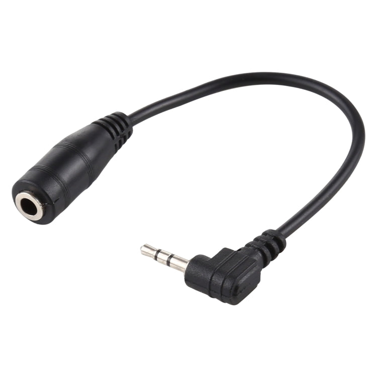 2,5mm Rechtswinkliger Stecker zu 3,5mm Buchse Stereo AUX Audio DC Stromadapter Konverterkabel, Länge: 14cm