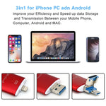 Richwell 3 in 1 128G Type-C + 8-Pin + USB 3.0 Metall Doppelabdeckung Schiebeflash mit OTG-Funktion