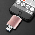 Richwell 3 in 1 128G Type-C + 8-Pin + USB 3.0 Metall Doppelabdeckung Schiebeflash mit OTG-Funktion