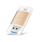 Richwell 3 in 1 128G Type-C + 8-Pin + USB 3.0 Metall Doppelabdeckung Schiebeflash mit OTG-Funktion