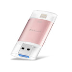 Richwell 3 in 1 128G Type-C + 8-Pin + USB 3.0 Metall Doppelabdeckung Schiebeflash mit OTG-Funktion
