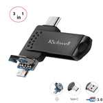 Richwell 3 in 1 32G Type-C + Micro USB + USB 3.0 Metall-Flash-Laufwerk mit OTG-Funktion