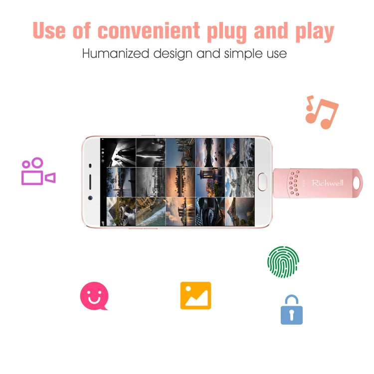 Richwell 3 in 1 32G Type-C + Micro USB + USB 3.0 Metall-Flash-Laufwerk mit OTG-Funktion