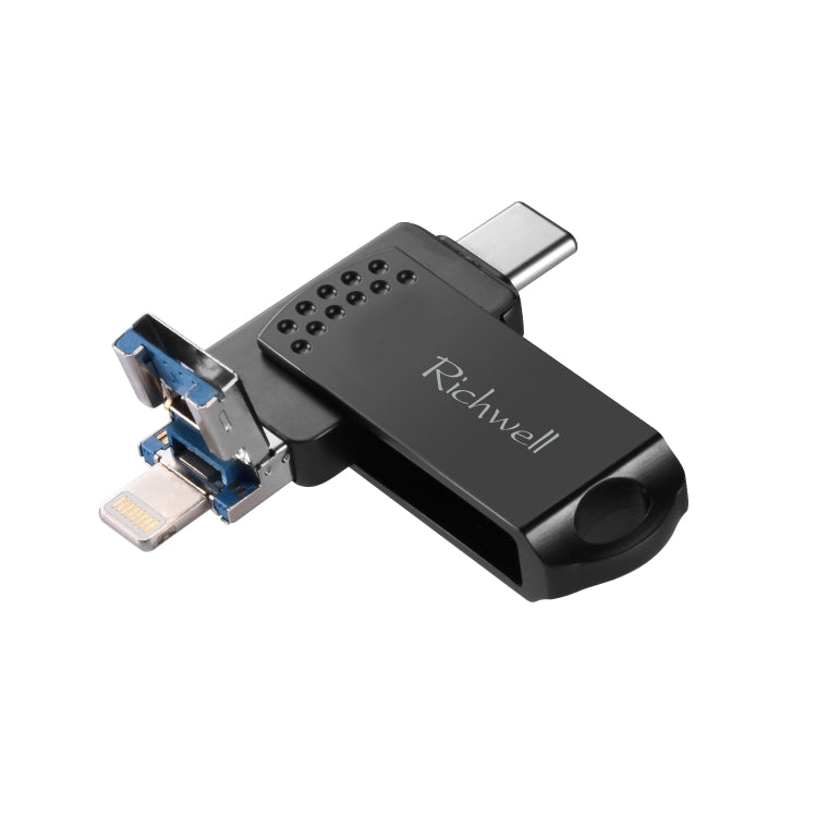 Richwell 32G Typ-C + 8 Pin + USB 3.0 Metall-Flash-Laufwerk mit OTG-Funktion